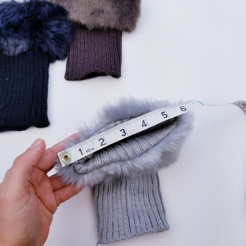 Warm Fur Knit Boot Toper Dress Sock Leg Warmers - Picture 5 of 5